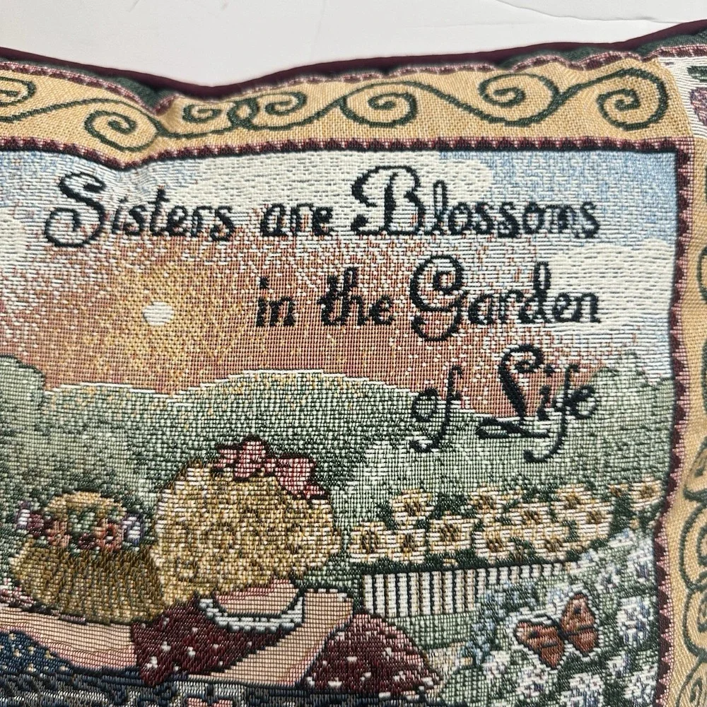 Throw Pillow American Weavers Tapestry Garden Sisters Love Gift 15
